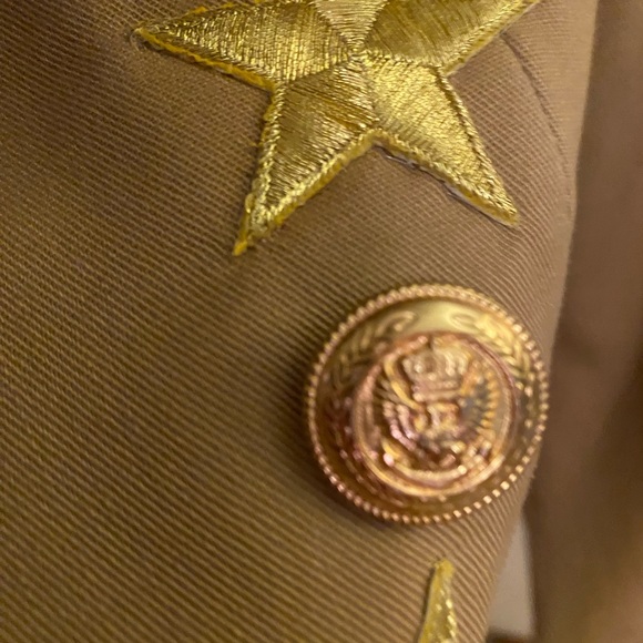 Vintage Gail Dauer khaki tan & black military jacket sz Small 80’s- 90’s READ - Picture 9 of 12